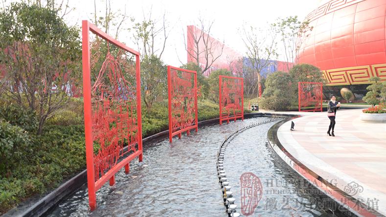 合肥万达文化旅游城售楼处广场景观铁画 TieHua_CN_ DSC_4764