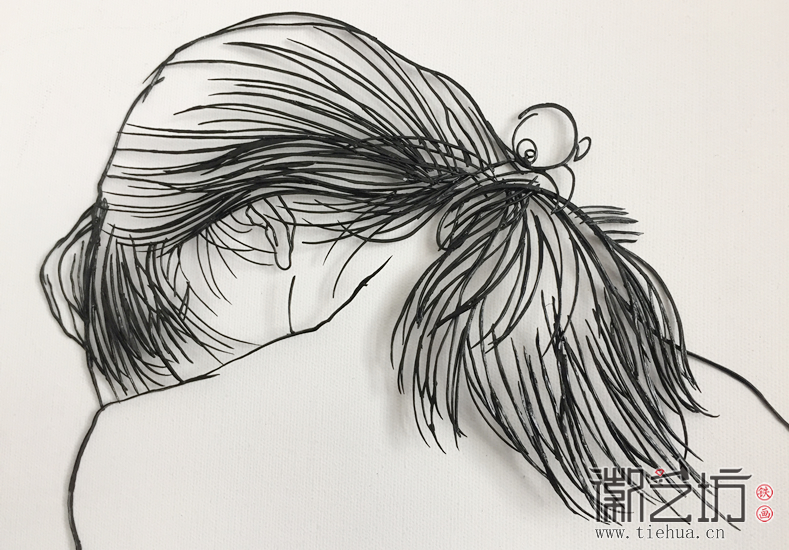 铁画艺人杨勇作品《空》细节图1 铁画艺人杨勇作品《空》细节图1