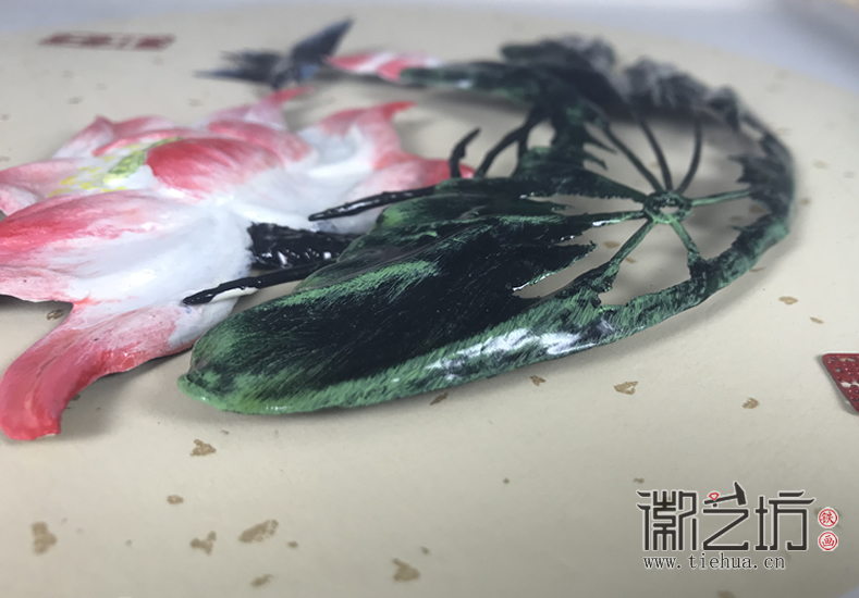 清荷原木框装饰铁画7 清荷原木框装饰铁画7