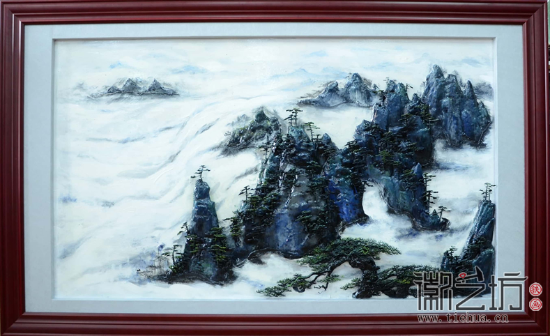黄山风景彩绘浮雕铁画5 黄山风景彩绘浮雕铁画5