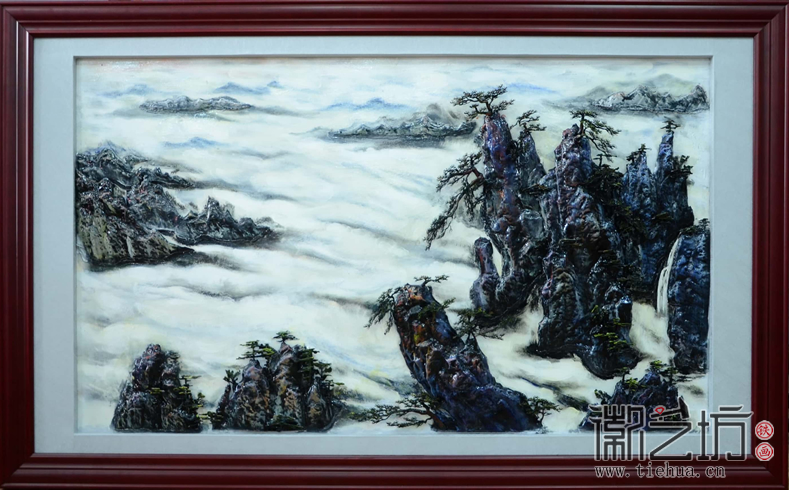 黄山风景彩绘浮雕铁画3 黄山风景彩绘浮雕铁画3
