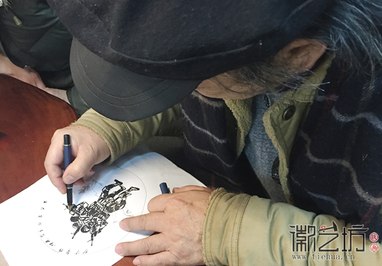 徽艺坊铁画私人订制创作现场 (5)